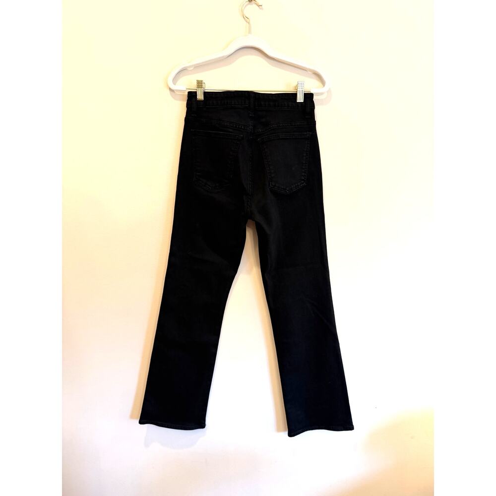 KHAITE Vivian Stretch Jeans Carlyle Black Size 26 Straight Leg Excellent - Picture 3 of 10